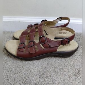 Sas Women Size 8.5 S Brown Leather Sandals CONFORT